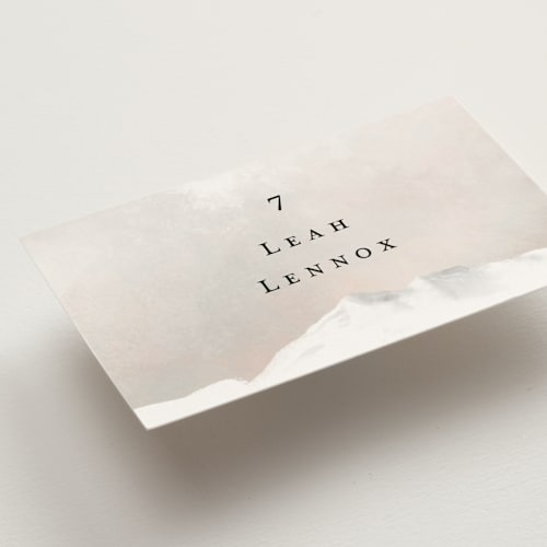 This is a forest wedding place cards with standard by Petra Kern called montagna printing on signature in placecard