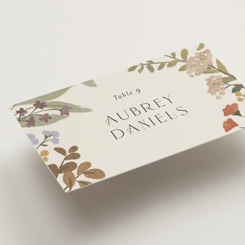 This is a natural wedding place cards with standard by Jennifer Wick called ellsworth printing on signature in placecard