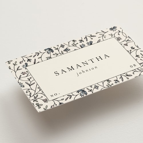 This is a almond wedding place cards with standard by Stephanie Hawkes called hansen printing on signature in placecard