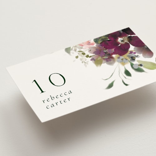 This is a meadow wedding place cards with standard by Grace Kreinbrink called vintage botanical printing on signature in placecard