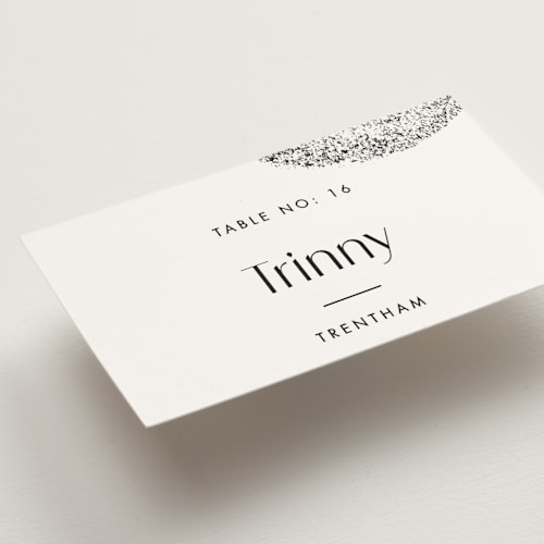 This is a ink wedding place cards with standard by Blustery August called forever printing on signature in placecard