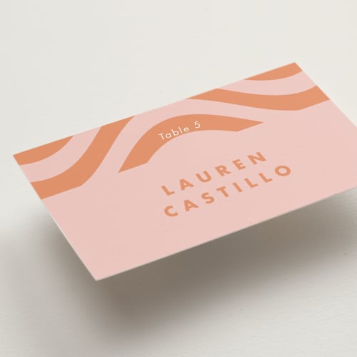 This is a candy wedding place cards with standard by Catherine Culvenor called bubblegum printing on signature in placecard