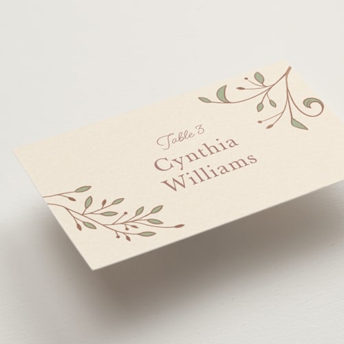 This is a autumn wedding place cards with standard by Morgan Ramberg called disney storybook printing on signature in placecard