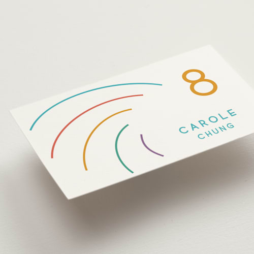 This is a light hearted wedding place cards with standard by Deborah Chou called rainbow 2.0 printing on signature in placecard