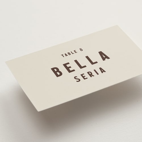 This is a desert rose wedding place cards with standard by Ani Somi called coyota printing on signature in placecard