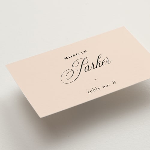This is a peony wedding place cards with standard by Sara Hicks Malone called westview printing on signature in placecard