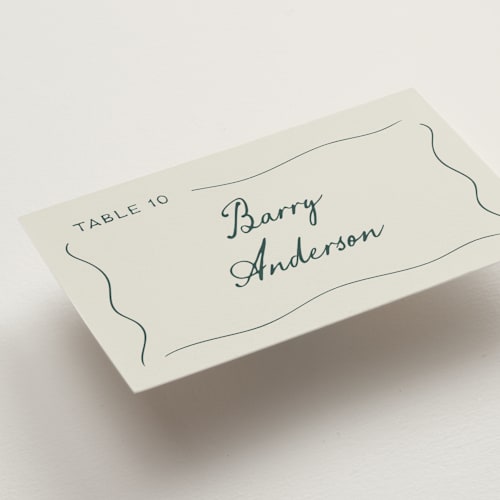 This is a sage wedding place cards with standard by Leah Bisch called pair of calla lilies printing on signature in placecard