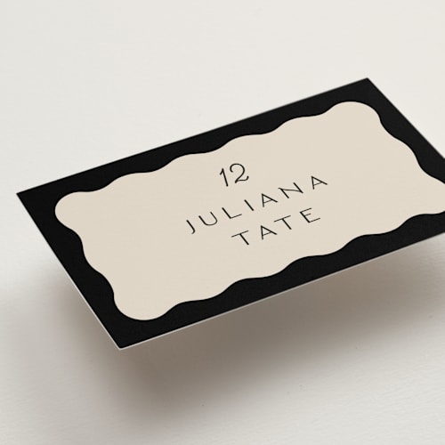 This is a shadow wedding place cards with standard by Pixel and Hank called lovers printing on signature in placecard