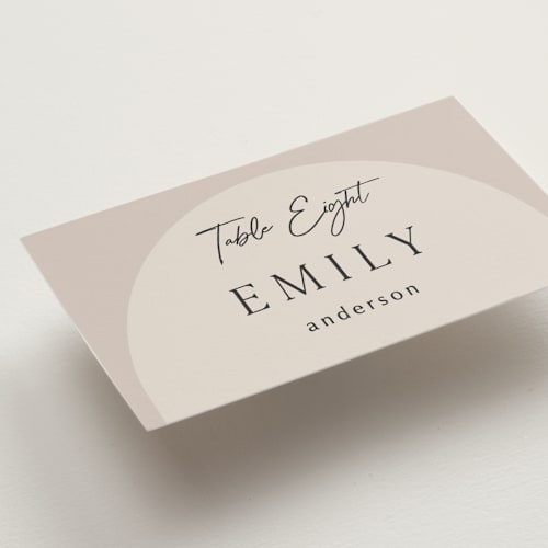 This is a stone wedding place cards with standard by Elly called the arch printing on signature in placecard