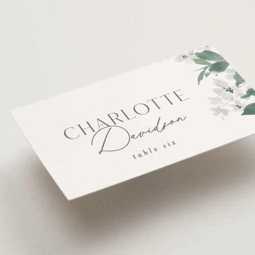 This is a fern wedding place cards with standard by Everett Paper Goods called grove printing on signature in placecard
