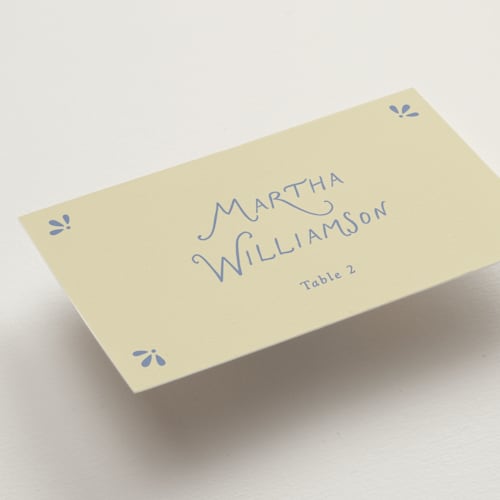 This is a sage wedding place cards with standard by Erin L. Wilson called gnossienne printing on signature in placecard
