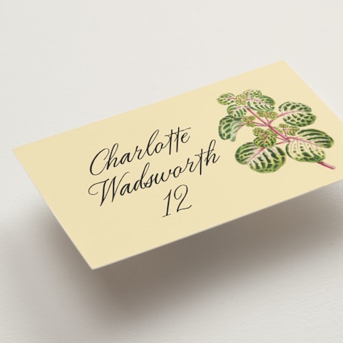 This is a apple wedding place cards with standard by Kamala Nahas called vintage flower printing on signature in placecard