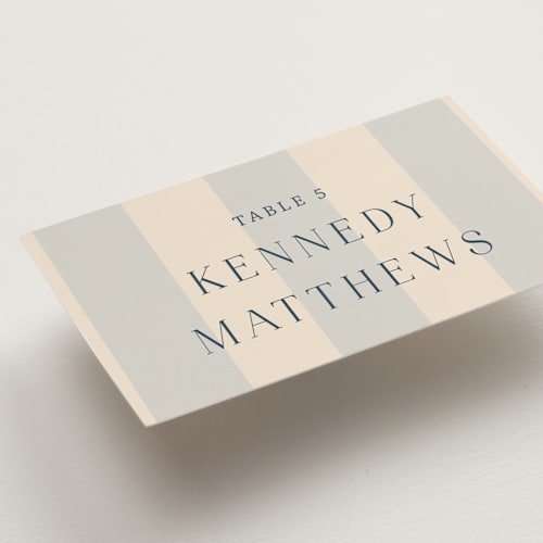 This is a sea breeze wedding place cards with standard by Rebecca Durflinger called nautical nuptials printing on signature in placecard