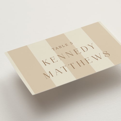 This is a sand wedding place cards with standard by Rebecca Durflinger called nautical nuptials printing on signature in placecard