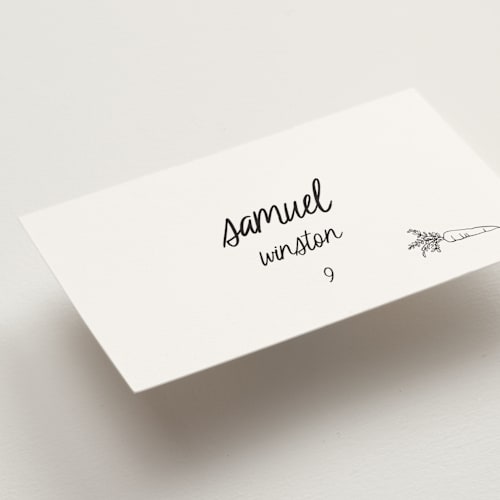 This is a ink wedding place cards with standard by Kelly Watkins called simple printing on signature in placecard