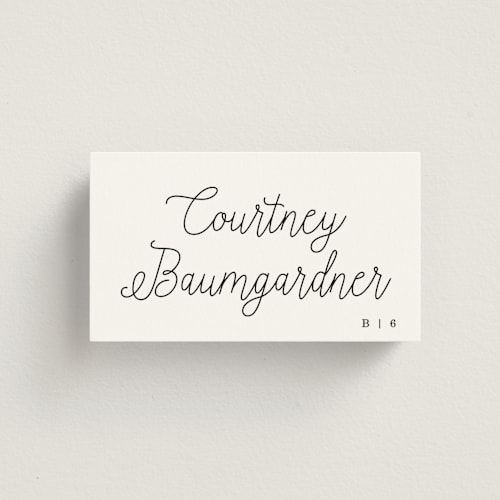 This is a pearl wedding place cards with standard by Baumbirdy called note printing on signature in placecard