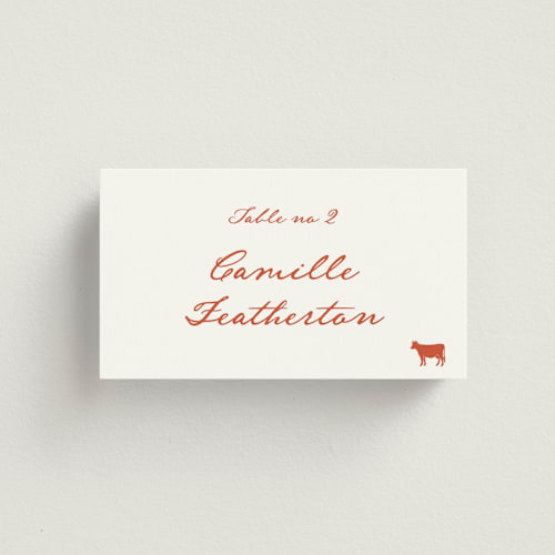 This is a verona sunset wedding place cards with standard by Benita Crandall called the classic printing on signature in placecard