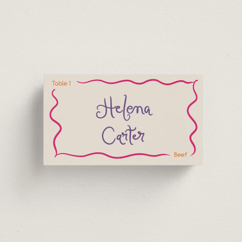 This is a marmalade wedding place cards with standard by Madison Kic called swoop meal choice placards printing on signature in placecard