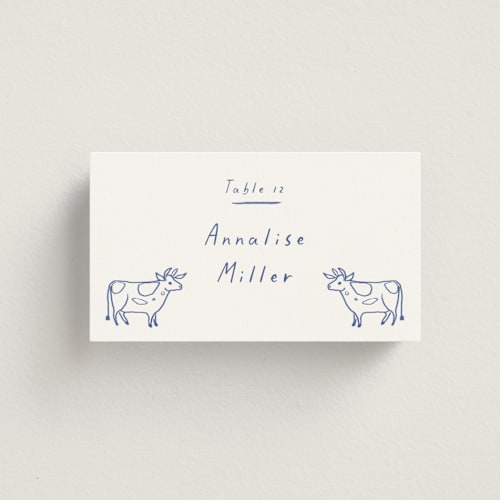 This is a bistro wedding place cards with standard by Ani Somi called bon vivant printing on signature in placecard
