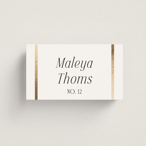 This is a lace wedding place cards with foil pressed by Kaydi Bishop called magazine printing on signature in placecard