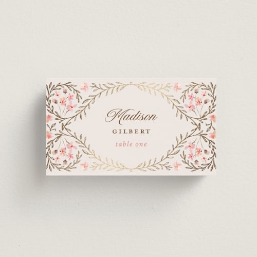 This is a versailles wedding place cards with foil pressed by Claudia Orengo called victorian printing on signature in placecard