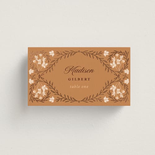 This is a rennie wedding place cards with foil pressed by Claudia Orengo called victorian printing on signature in placecard