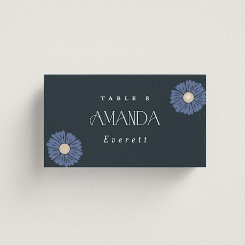 This is a lilac wedding place cards with foil pressed by Hudson meet Rose called nouveau printing on signature in placecard