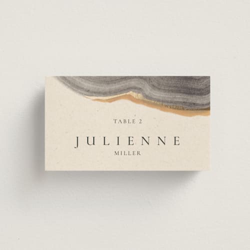 This is a gem wedding place cards with foil pressed by Sumak Studio called agate printing on signature in placecard