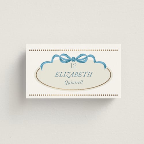 This is a sky wedding place cards with foil pressed by Jackie Crawford called knightsbridge printing on signature in placecard