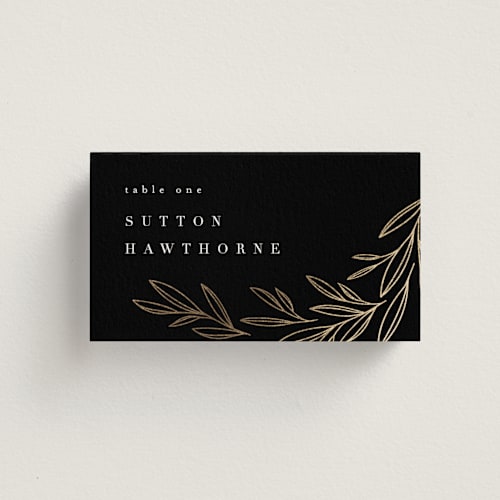 This is a ink wedding place cards with foil pressed by Kristie Kern called bianca printing on signature in placecard