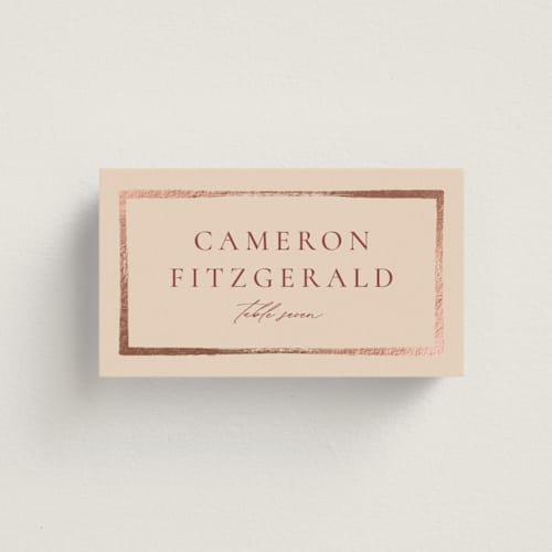 This is a peony wedding place cards with foil pressed by Wildfield Paper Co called romantic frame printing on signature in placecard