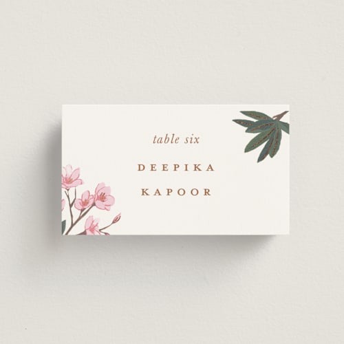 This is a pista wedding place cards with foil pressed by Teju Reval called royal wedding printing on signature in placecard