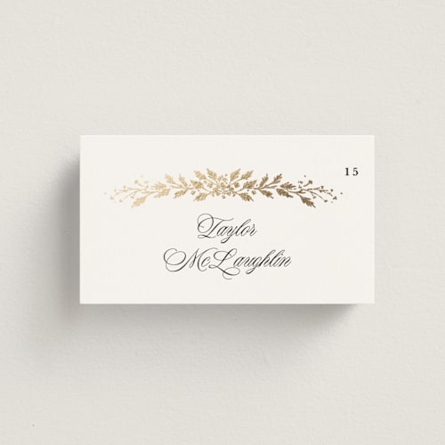 This is a diamond wedding place cards with foil pressed by Kate Ahn called lake como printing on signature in placecard