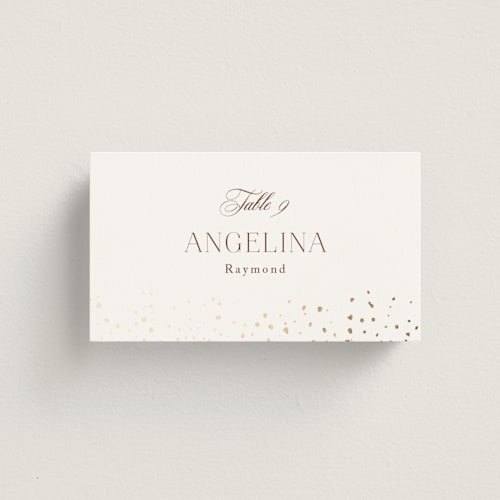 This is a chiffon wedding place cards with foil pressed by Cass Loh called brooklyn bridge printing on signature in placecard