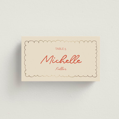 This is a sangria spark wedding place cards with foil pressed by Zove Ahhh called party on! printing on signature in placecard