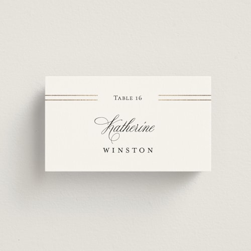 This is a quartz wedding place cards with foil pressed by Jelena Vuletic called elencourt printing on signature in placecard