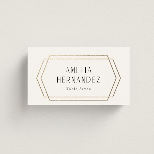 This is a cloud wedding place cards with foil pressed by Carly Reed Walker called formally printing on signature in placecard