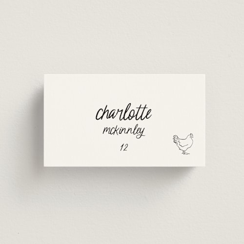 This is a ink wedding place cards with standard by Kelly Watkins called simple printing on signature in placecard