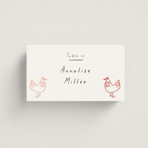 This is a rainbow wedding place cards with standard by Ani Somi called bon vivant printing on signature in placecard