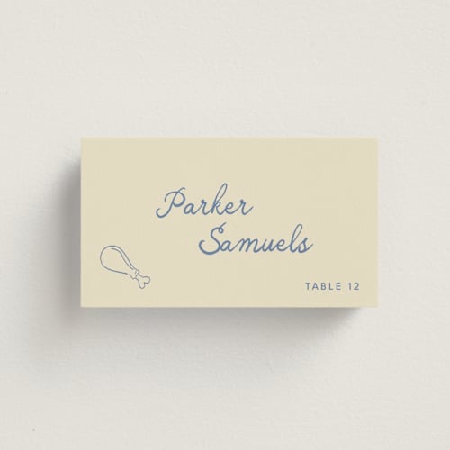 This is a wave wedding place cards with standard by Kelly Watkins called lover printing on signature in placecard