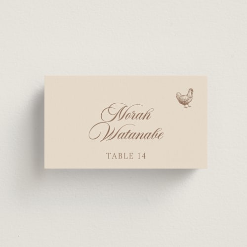 This is a walnut wedding place cards with standard by Ashley Nicole called preppy stripes printing on signature in placecard
