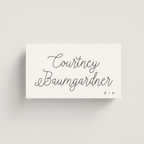 This is a pearl wedding place cards with standard by Baumbirdy called note printing on signature in placecard