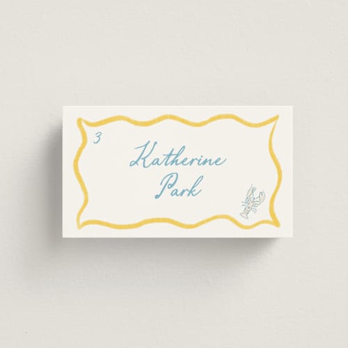 This is a positano wedding place cards with standard by Creo Study called summer trail printing on signature in placecard