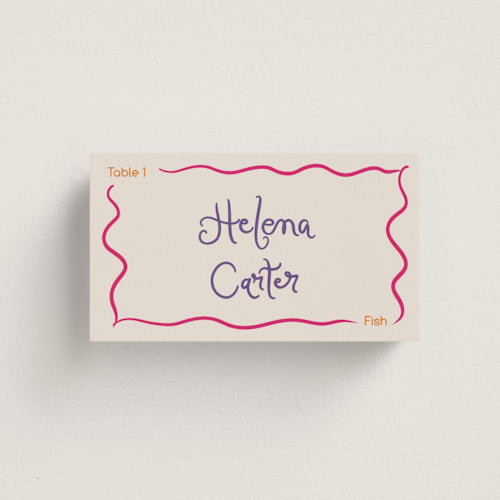 This is a marmalade wedding place cards with standard by Madison Kic called swoop meal choice placards printing on signature in placecard