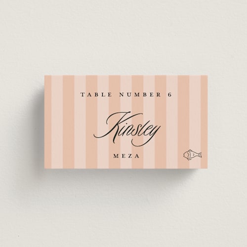 This is a candy wedding place cards with standard by Susan Zinader called a simple stripe meal choice printing on signature in placecard