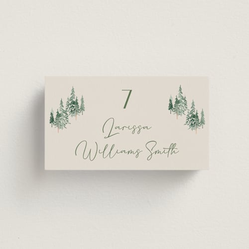 This is a summer wedding place cards with standard by Petra Kern called miniature mountainscape printing on signature in placecard