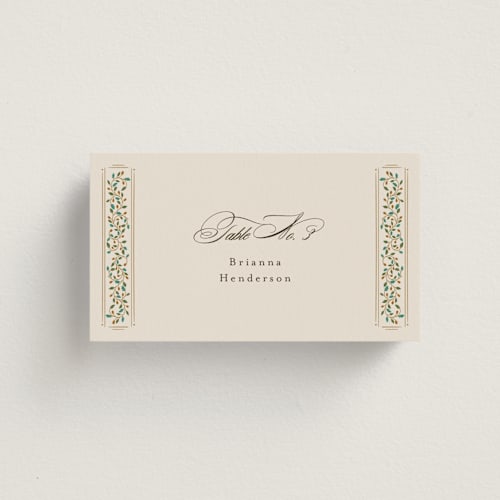 This is a autumn wedding place cards with standard by Ashlee Townsend called juliet printing on signature in placecard