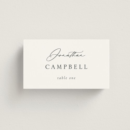 This is a cotton wedding place cards with standard by Vanessa Doyle called contemporary printing on signature in placecard