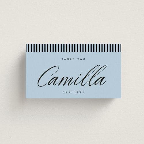 This is a sky wedding place cards with standard by Blustery August called tarte tatin printing on signature in placecard