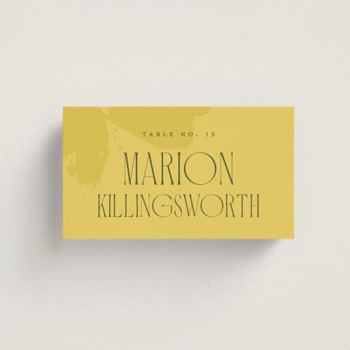 This is a island citrus wedding place cards with standard by Morgan Kendall called bloom printing on signature in placecard